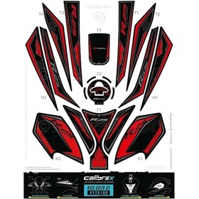 Resim Calibrex Yamaha R25 2019-2021 Tank Pad Full Set Kırmızı Xy2519r 