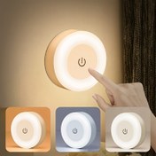 Resim Ayarlanabilir LED Gece Lambası, 3 Renk Seçeneği - Dokunmatik Kontrollü, Manyetik Duvar Montajı İç Mekan Kullanımı İçin (Koridor, Mutfak, Yatak Odası, Ayakkabı Dolabı), Şarj Edilebilir Lityum Pil, İç Mekan Aydınlatma | Modern Duvar Lambası | Ayarlanabilir Parlaklık, Gece Lambası 