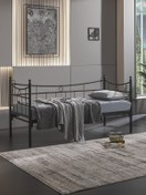 Resim Unimet Daily Daybed Tek Kişilik Sedir Metal Karyola Siyah 