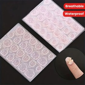 Resim 600 adet/25 Yaprak Pembe Şeffaf Ultra İnce Giyilebilir Tırnak Uçları, Özel Manikür Stickerları, Süper Yapışkan Çıkarılabilir 