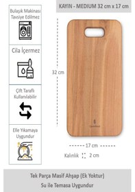 Resim Yekpare Masif Ahşap Sunum Tahtası Kesme Tahtası Kayın Medium 8 