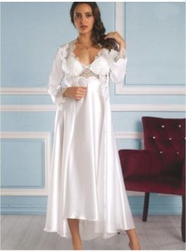 Resim Pierre Cardin 6030 Ipek Saten Sabahlık 6 Lı Set Takımı Pudra 
