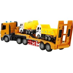 Resim 1:18 Suncon Sesli Ve Işıklı Usb Şarjlı Uzaktan Kumandalı Taşıyıcı Kamyon 50 Cm 43264 Kahverengi Kamyon Çok Renkli 