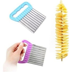 Resim Patates Cips ve Sebze Dilimleyici Chips Chopper Şekilli Doğrayıcı Çok Renkli 