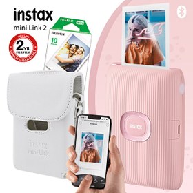 Resim Fujifilm Instax Mini Link 2 Toz Pembe Akıllı Telefon Yazıcısı Ve Çantalı Hediye Seti 3 Fujifilm