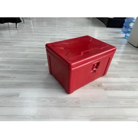 Resim Motosiklet Pizza Servis Çantası Köşeli Kilitli Turuncu 90 Litre Turuncu 
