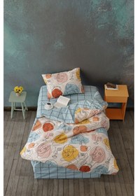 Resim Cozy Home Tek Kişilik Lastikli Çarşaflı Nevresim Takımı Modern Mint 