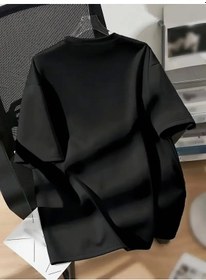 Resim Ge Ticaret New York Baskılı Oversize Bisiklet Yaka T-shirt - Siyah SIYAH 