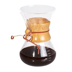 Resim Biradlı GRV-313 Pour Over Chemex Ahşap Tutacaklı Kahve Demleyici, 800 ml 
