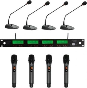 Resim Provoice MT-8000-8EK Kablosuz 4 Masa 4 El Mikrofonu 