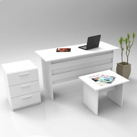 Resim Robin Home Verona Abc Ofis Büro Masa Takımı Ofis Masası + Keson + Ofis Sehpası 