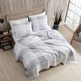 Resim Eddie Bauer - King Yorgan Seti, Eşleşen Yastık Kılıflı Pamuklu Çift Taraflı Yatak Takımı, Orta Ağırlıkta Ev Dekoru (Taş Grisi, King) 