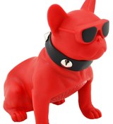 Resim Sonia Desingshop Gözlüklü Bulldog Köpek Bluetooth Kablosuz Hoparlör Ses Bombası Kırmızı 