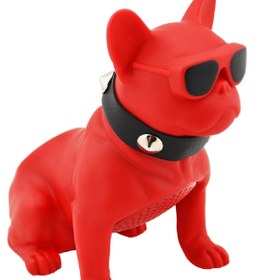 Resim Sonia Desingshop Gözlüklü Bulldog Köpek Bluetooth Kablosuz Hoparlör Ses Bombası Kırmızı 