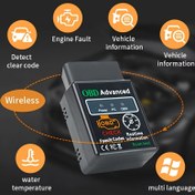 Resim 5.0 OBD2 Kod Okuyucu, Kablosuz OBD2 Tarayıcı, Motor Arıza Teşhis Aracı, iOS ve Android ile Uyumlu ~ Uygulama, Takılabilir Otomatik Bağlantı, Voltaj ≤36V, Pil Yok 