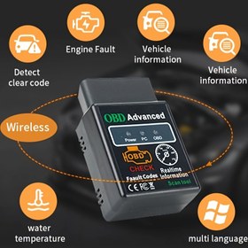 Resim 5.0 OBD2 Kod Okuyucu, Kablosuz OBD2 Tarayıcı, Motor Arıza Teşhis Aracı, iOS ve Android ile Uyumlu ~ Uygulama, Takılabilir Otomatik Bağlantı, Voltaj ≤36V, Pil Yok 