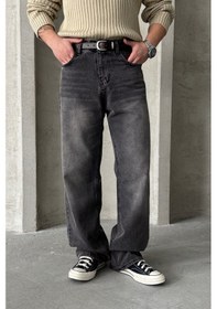 Resim Erkek Ekstra Baggy Jean Pantolon Gri 
