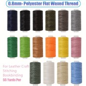 Resim 0.8mm Düz Mumlu İplik - Renk Başına 50 Metre, Toplamda 55 Yarda, 150D Polyester Mumlu Kordon - Suni Deri Dikişi, Ciltleme ve El İşleri İçin - Dayanıklı, Dolaşmaz, Canlı Tonlar, Dikiş ve Kitap Ciltesi Temelleri 