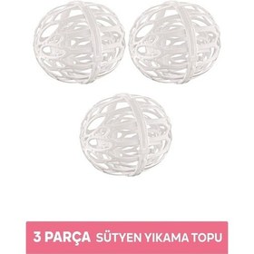 Resim Lüx 3 Parça Sütyen Ve Çamaşır Yıkama Topu Pratik Plastik Iç Çamaşır Yıkama Topu Beyaz Tr Diğer 