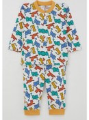 Resim Breeze Erkek Bebek Pijama Takımı Renkli Kedicik Desenli 4 Ay-1 Yaş, Beyaz Beyaz 