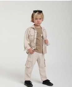 Resim Erkek Bebek Çift Cepli Keten Ceket-15624 Bej 