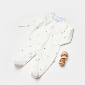 Resim Biorganic Love Floral Yenidoğan Bebek Tulum 60791 Ekru 