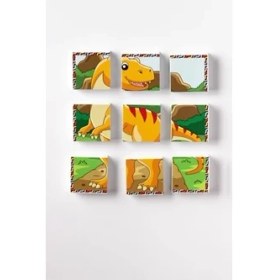 Resim Hype Store Manyetik Blok Çift Taraflı 9 Parçalı Mıknatıslı Dinozor Puzzle - 2 Görsel Yapboz 