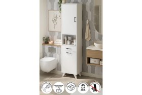 Resim Bofigo Çok Amaçlı Dolap Banyo Dolabı Kirli Çamaşır Sepeti Dolabı Şelale Beyaz 