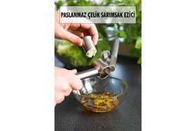 Resim Paslanmaz Metal Hazneli Sarımsak ve Zencefil Doğrayıcı 