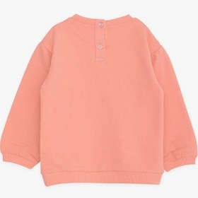 Resim Breeze Kız Çocuk Sweatshirt Unıcorn Baskılı 9 Ay-3 Yaş, Somon Somon 