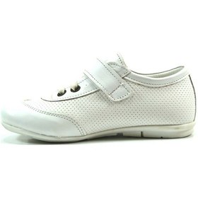 Resim Onlo 1146 Hakiki Deri Beyaz Cırtlı Ortopedik Kız Çocuk Ayakkabı Beyaz 