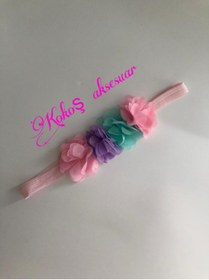 Resim El Yapımı Çiçekli Kız Bebek Bandana,lazer Kesim Şifon Çiçekli Saç Bandı 