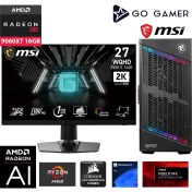 Resim Go Gamer GA1200DK Amd Ryzen 7 9700X / 256GB Ddr5 5600MHZ / 2tb Nvme SSD 6000-5000MB-SN / Rx 9060XT 16GB / 360MM Sıvı Soğutma / Msı 27" 2k 180Hz. / Windows 11 Pro Masaüstü Bilgisayar 