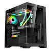 Resim Xaser MG210 4 x RGB Fan USB 3.0 ATX Oyuncu Bilgisayar Kasası Siyah 