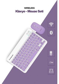 Resim Mor Kablosuz Klavye Ve Mouse Seti Diğer 