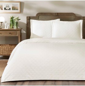 Resim Taç Rita Çift Kişilik Yatak Örtüsü Takımı Ekru 000000001500219406 Ekru 