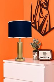 Resim MİNİMAL E-TİCARET & BİLGİ TEKNOLOJİLERİ İcon Gold Abajur (Lacivert) 