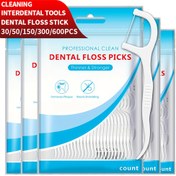 Resim 30/50/150/300 Adet - Diş Arası Temizlik İçin Pürüzsüz Temizleme Aleti, Yemek Sonrası Vazgeçilmez, Etkili Diş İpi Çubuğu, Diş Hijyeni ve Ağız Bakımı için Diş İpi 