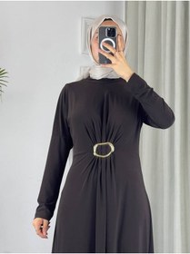 Resim Esre Store 61558 - Kemerli Tesettür Elbise Siyah 
