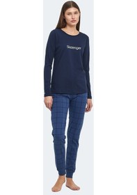 Resim Slazenger PAOLINA IN Kadın Pamuklu Lacivert / Turkuaz Pijama 