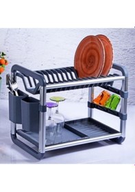 Resim Ivory Tezgah Üstü Alüminyum Katlı Tabaklık Bulaşıklık Siyah 