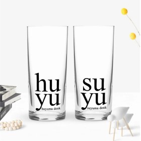 Resim BK Kişiye Özel Renkli Baskılı Huyu - Suyu Tasarımlı Ikili Rakı Bardağı Seti-1 