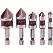 Resim 5 adet ProCraft Kobalt Çelik Matkap Ucu Seti, 82° Çok Boyutlu Hassas Altıgen Şaftlı Matkap Uçları Ahşap ve Metal için, M35 Çok Amaçlı Ters Matkap Uçları 