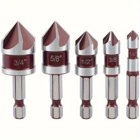 Resim 5 adet ProCraft Kobalt Çelik Matkap Ucu Seti, 82° Çok Boyutlu Hassas Altıgen Şaftlı Matkap Uçları Ahşap ve Metal için, M35 Çok Amaçlı Ters Matkap Uçları 