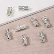 Resim 50 Adet Demir Silindir Bağlantı Elemanları, Kapalı Beading Son Klap, Vida Kilitleri, DIY Kolye Bağlantı Elemanları, Takı Yapım Parçaları ve Aksesuarlar 