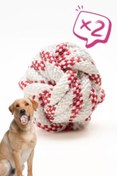 Resim Hype Store Köpek Oyuncağı 2 Adet Köpek Topu Eğitim Topu Stres İpten Top 9 cm Büyük 
