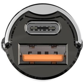 Resim Bix 45w Type-c Pd Ve Usb-a Qc 3.0 18w Çift Çıkışlı Mini Metal Araç Şarj Cihazı Siyah 