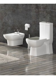 Resim Turavit PLZ1708 Plaza Kanallı Duvara Sıfır Klozet Nkp Yavaş Kapak 