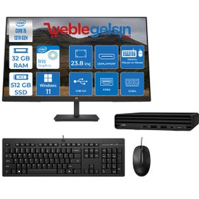 Resim Hp Pro Mini 260 G9 Intel Core i5 1335U 32GB 512GB SSD Iris® Xᵉ Grafik Windows 11 Pro 23.8'' Mini Masaüstü Bilgisayar 883X6EAWMWP10 