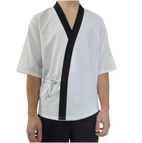 Resim FORMTEKS Sushi Şef Kimono Ceketi Beyaz Siyah 
